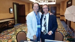 Dr. Edward Group with radio show host Scott Bell at The Truth About Cancer Symposium.
