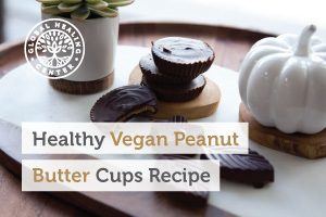 Vegan peanut butter cups on display. Try this delicious and healthier peanut butter cups recipe this Halloween.