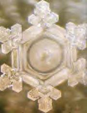 A structured water molecule after treatment with positive intent phrase ‘Thank You’ placed on glass container of water. From ‘The Message From Water’ by Masaru Emoto.