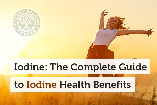 A woman jumping with joy. Iodine provides many health benefits.