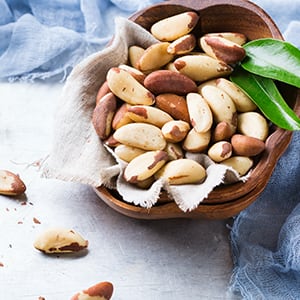 Selenium is commonly found in foods such as nuts.