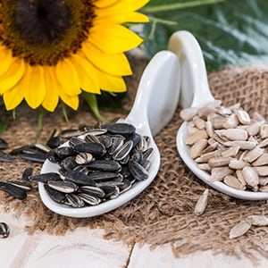 Vitamin B6 can be found in sunflower seeds.