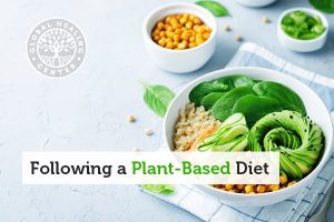 A plant-based meal in a bowl. A Plant-based diet incorporates whole, natural vegetables, fruits, nuts, seeds, and grains.
