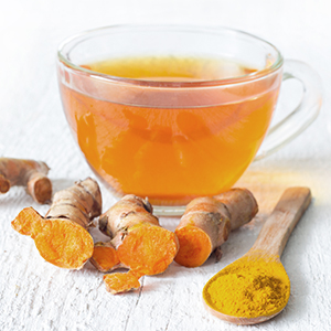 A cup of ginger tea. Ginger tea is a natural home remedy for migraines.