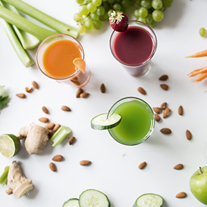 Five fruit and vegetable juices. Juicing for weight loss is effective for losing stubborn fat.