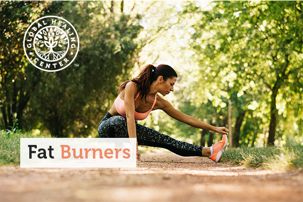 A woman stretching in running trail. Incorporating a natural fat burner can make your workouts more efficient.