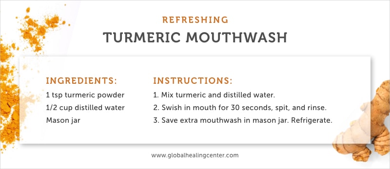 Our turmeric mouthwash recipe is refreshing and perfectly natural.