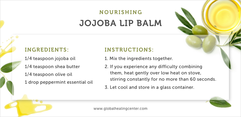Try this nourishing jojoba lip balm recipe for smooth lips.