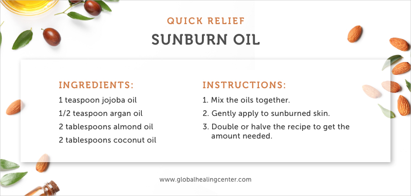 Try this quick relief sunburn oil recipe that'll soothe your skin quickly.